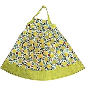 Gymboree Girls Candy Apple Fruit Print Cotton Pique Halter Dress Size 6